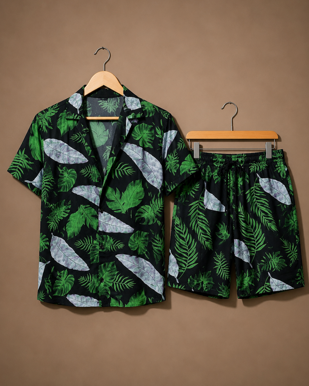 (Black) Leafy Printed Co-ord Set