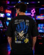 (Black) Anime Front-Back Graphic Oversized Tee