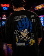 (Black) Anime Front-Back Graphic Oversized Tee