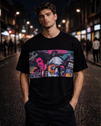 (Black) Cocktails & Dreams Front Graphic Oversized Tee