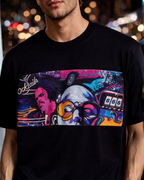 (Black) Cocktails & Dreams Front Graphic Oversized Tee