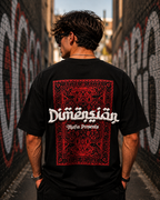 (Black) Dimension Graphic 3D Print Oversized Tee