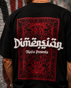 (Black) Dimension Graphic 3D Print Oversized Tee