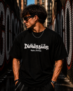 (Black) Dimension Graphic 3D Print Oversized Tee
