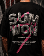 (Black) Los Angeles Graphic 3D Print Oversized Tee