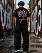 (Black) Los Angeles Graphic 3D Print Oversized Tee