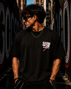 (Black) Los Angeles Graphic 3D Print Oversized Tee