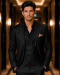 (Black) Solids 3-Piece Suit