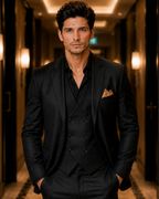 (Black) Solids 3-Piece Suit