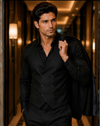 (Black) Solids 3-Piece Suit