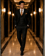 (Black) Solids 3-Piece Suit
