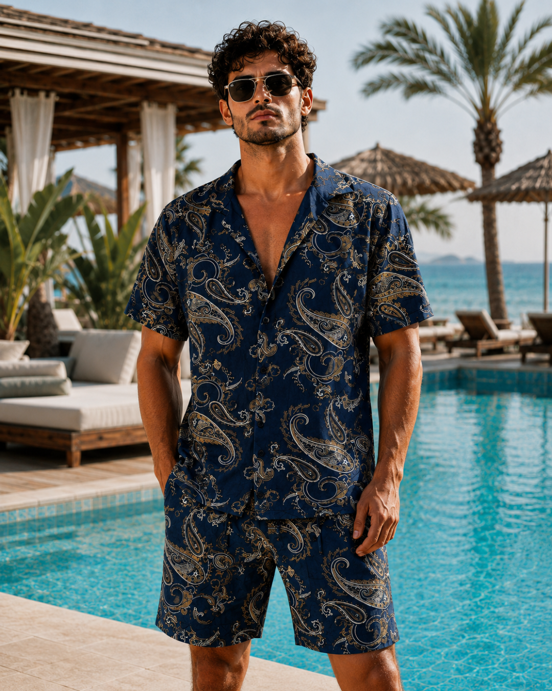 (Blue) Paisley Printed Co-ord Set
