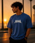 (Blue) Kung Fu Panda Avtar Front-Back Graphic Oversized Tee
