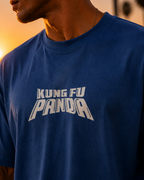 (Blue) Kung Fu Panda Avtar Front-Back Graphic Oversized Tee
