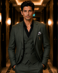 (Bottle Green) Solids 3-Piece Suit