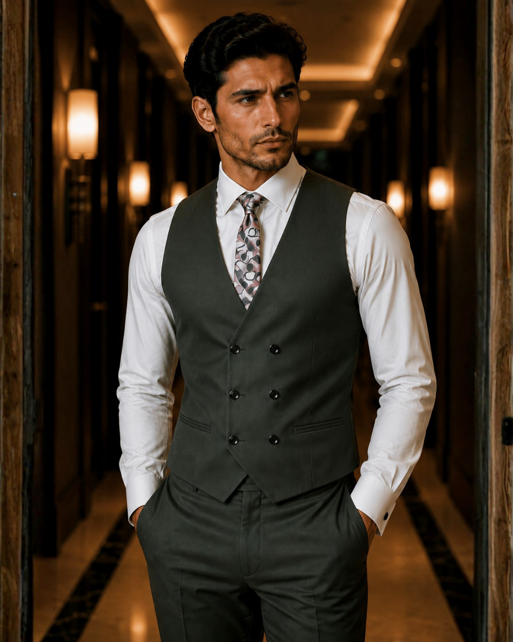 (Bottle Green) Solids 3-Piece Suit