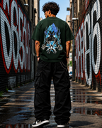(Dark Green) Anime Graphic 3D Print Oversized Tee