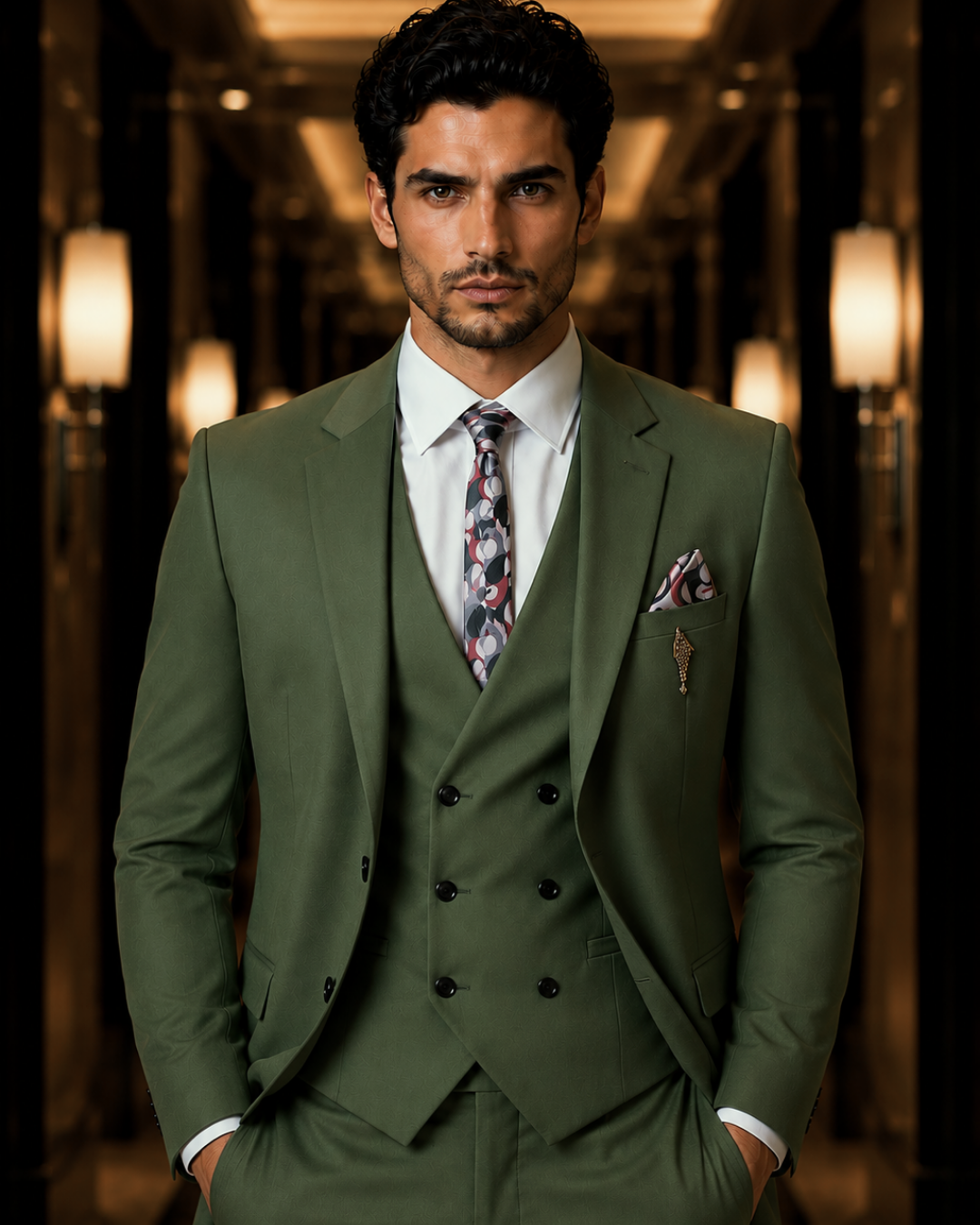 (Forest Green) Solids 3-Piece Suit