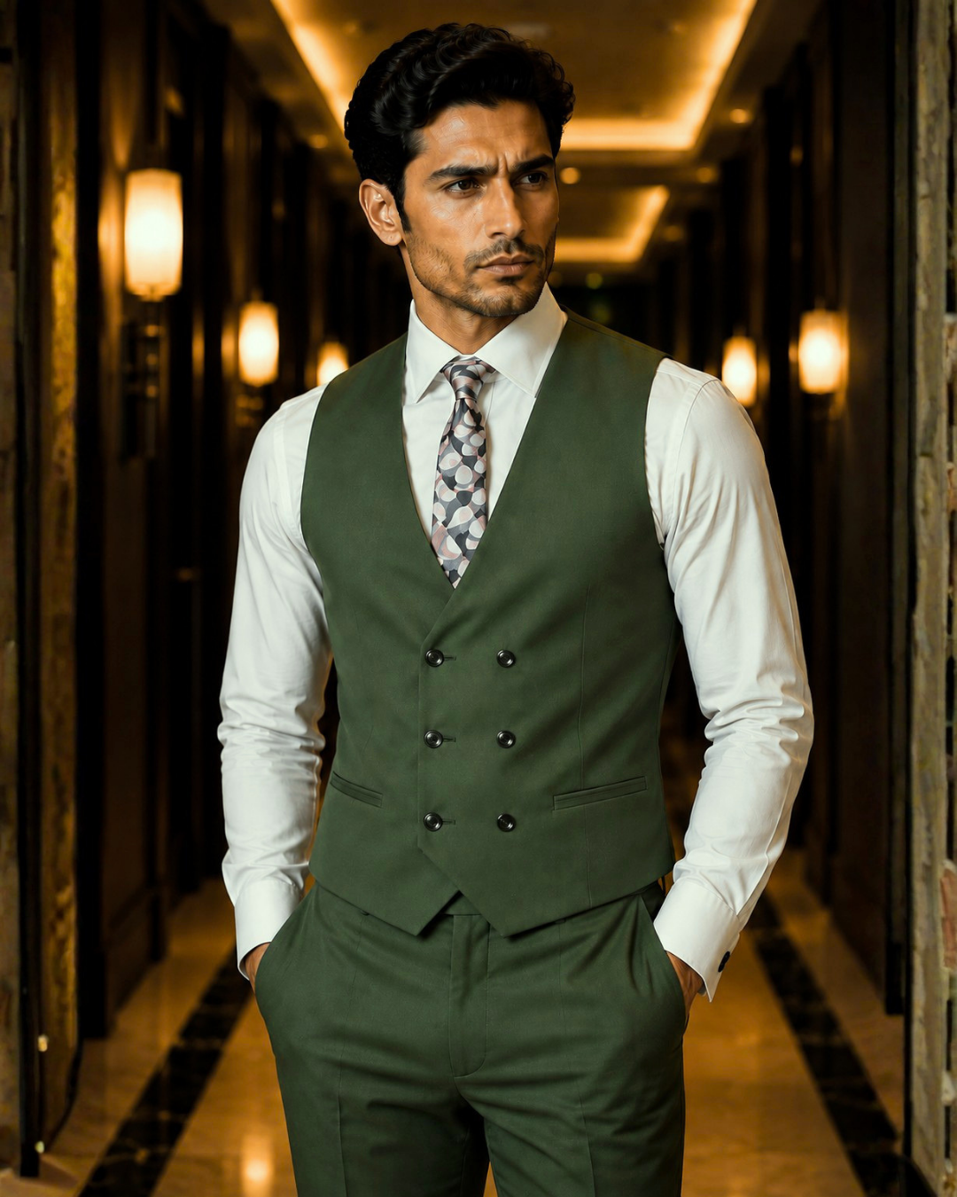(Forest Green) Solids 3-Piece Suit