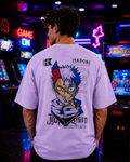 (Lavender) Anime Front-Back Graphic Oversized Tee