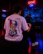 (Lavender) Anime Front-Back Graphic Oversized Tee