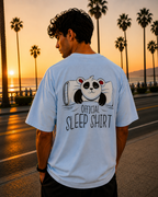 (Light Blue) Sleeping Panda Front-Back Graphic Oversized Tee