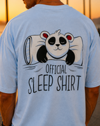 (Light Blue) Sleeping Panda Front-Back Graphic Oversized Tee