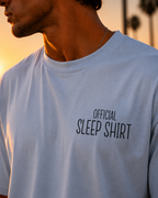 (Light Blue) Sleeping Panda Front-Back Graphic Oversized Tee