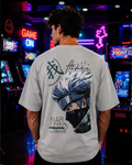 (Light Grey) Anime Front-Back Graphic Oversized Tee