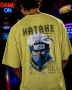 (Light Pear Green) Anime Front-Back Graphic Oversized Tee
