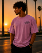 (Lilac) Sleeping Panda Front-Back Graphic Oversized Tee