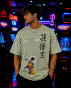 (Mint Green) Anime Front-Back Graphic Oversized Tee