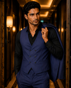 (Navy Blue) Solids 3-Piece Suit