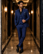 (Navy Blue) Solids 3-Piece Suit