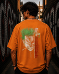 (Orange) Anime Graphic 3D Print Oversized Tee