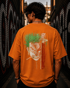 (Orange) Anime Graphic 3D Print Oversized Tee
