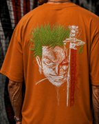 (Orange) Anime Graphic 3D Print Oversized Tee