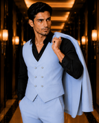 (Pastel Blue) Solids 3-Piece Suit