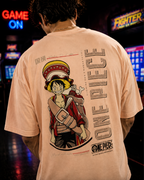 (Peach) Anime Front-Back Graphic Oversized Tee
