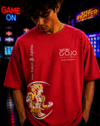 (Red) Anime Front-Back Graphic Oversized Tee
