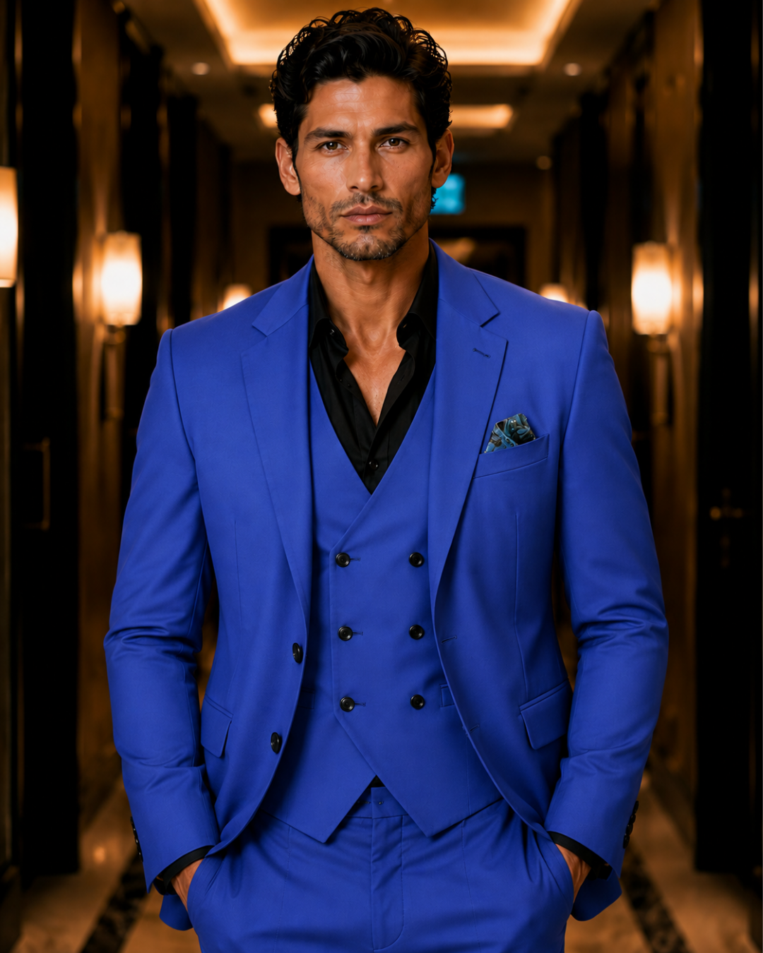 (Royal Blue) Solids 3-Piece Suit