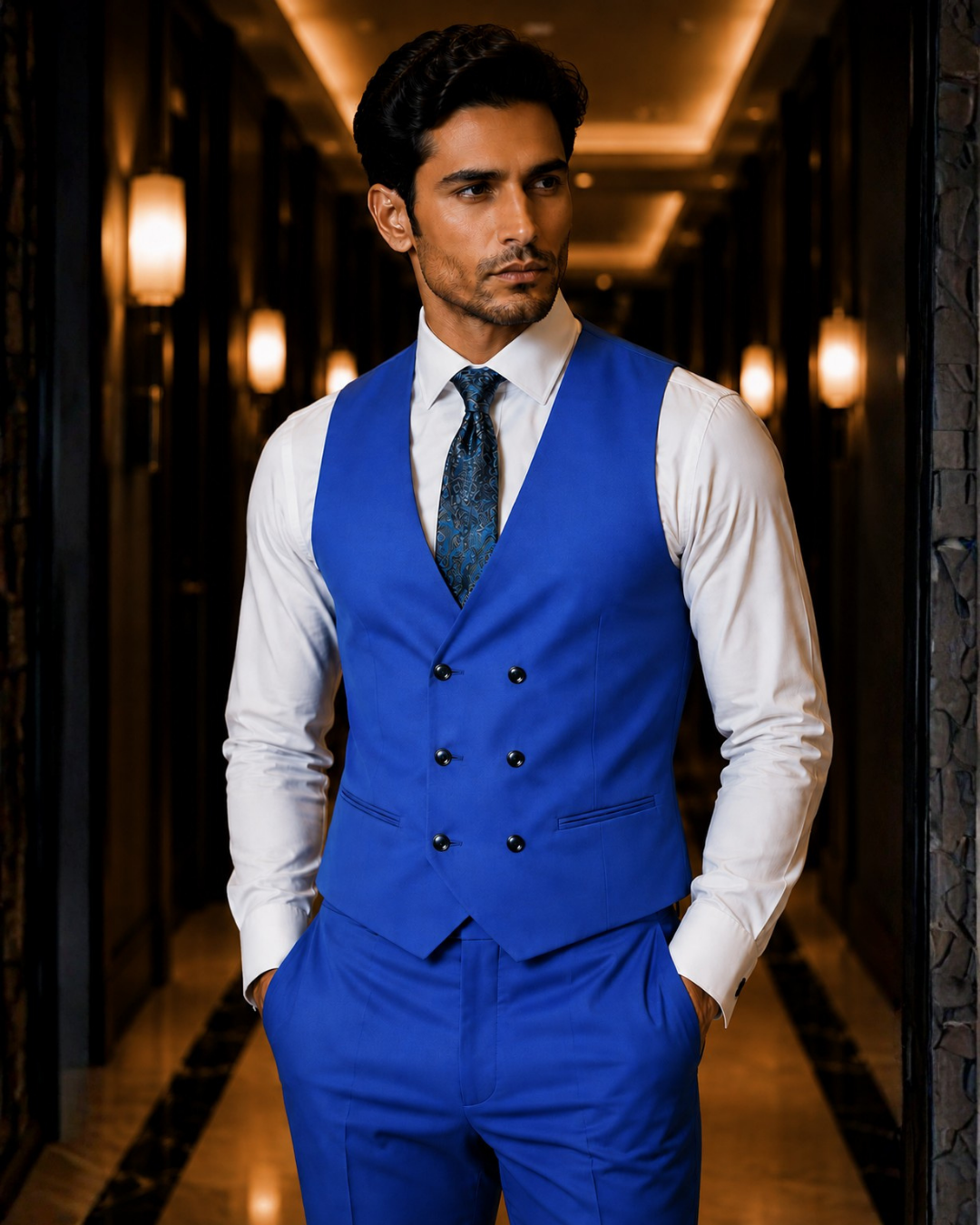 (Royal Blue) Solids 3-Piece Suit