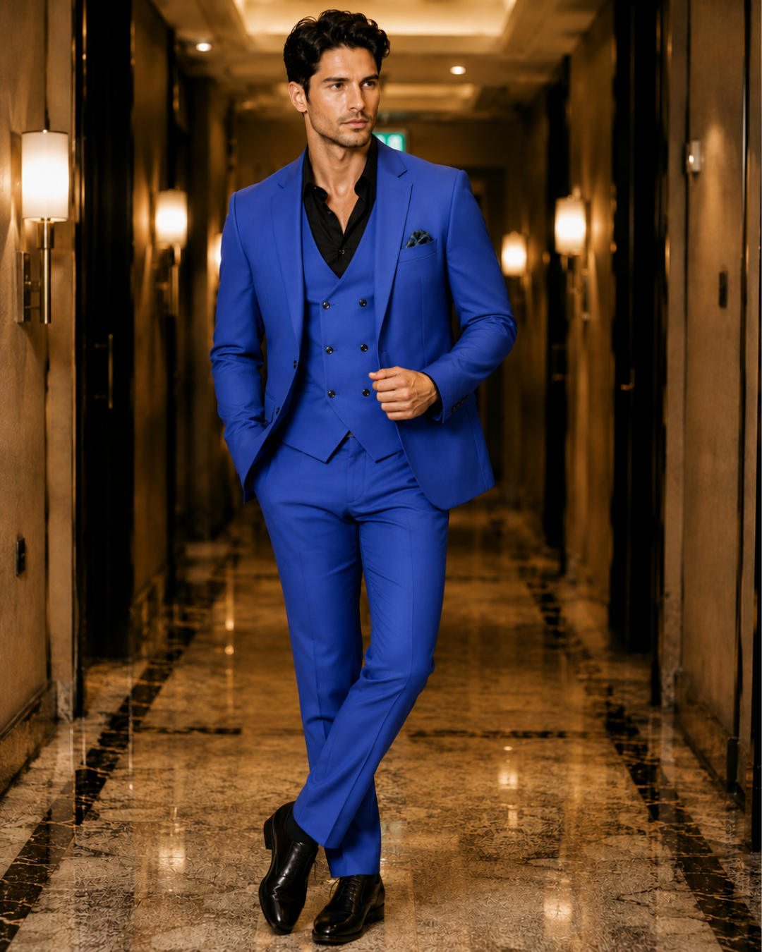 (Royal Blue) Solids 3-Piece Suit
