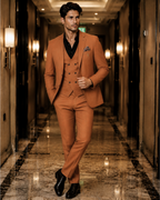 (Rust Brown) Solids 3-Piece Suit