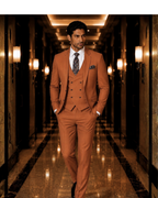 (Rust Brown) Solids 3-Piece Suit