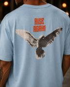 (Sky Blue) Freedom Bird Front-Back Graphic Oversized Tee