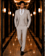 (Stone Grey) Solids 3-Piece Suit