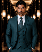 (Teal Blue) Solids 3-Piece Suit