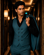 (Teal Blue) Solids 3-Piece Suit