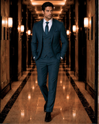 (Teal Blue) Solids 3-Piece Suit
